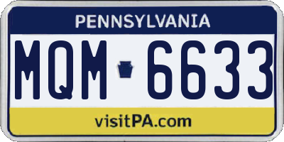 PA license plate MQM6633