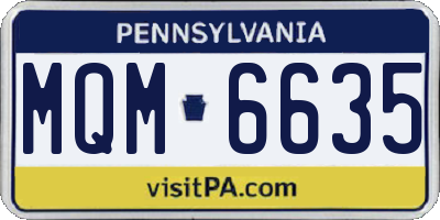 PA license plate MQM6635