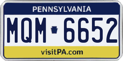 PA license plate MQM6652