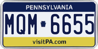 PA license plate MQM6655