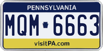 PA license plate MQM6663