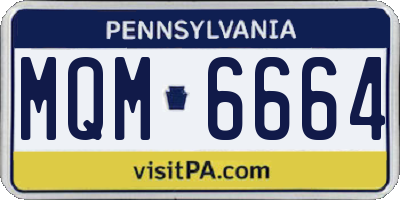 PA license plate MQM6664