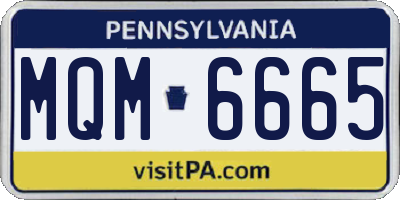 PA license plate MQM6665