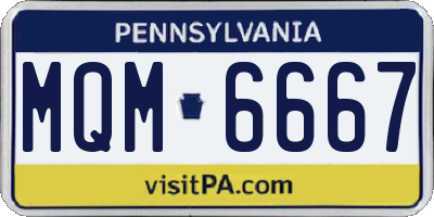 PA license plate MQM6667