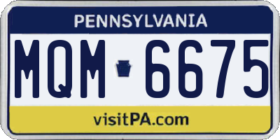 PA license plate MQM6675