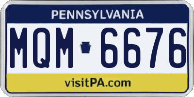 PA license plate MQM6676