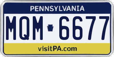 PA license plate MQM6677