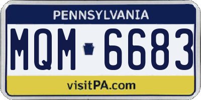 PA license plate MQM6683