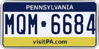 PA license plate MQM6684