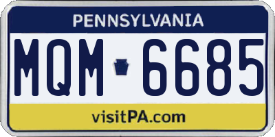 PA license plate MQM6685