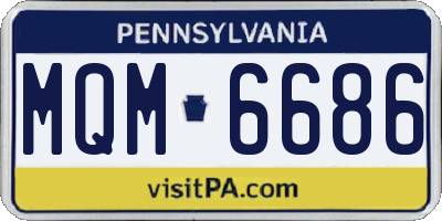PA license plate MQM6686