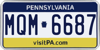 PA license plate MQM6687