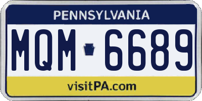 PA license plate MQM6689
