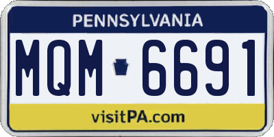 PA license plate MQM6691