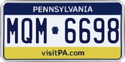 PA license plate MQM6698