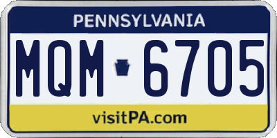 PA license plate MQM6705