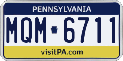 PA license plate MQM6711