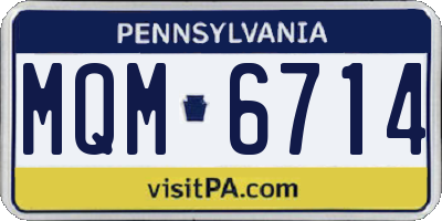 PA license plate MQM6714