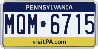 PA license plate MQM6715