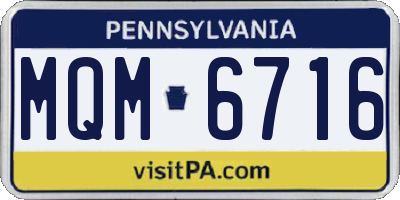PA license plate MQM6716