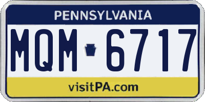 PA license plate MQM6717
