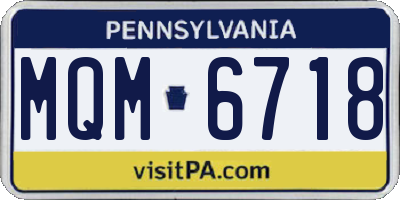 PA license plate MQM6718