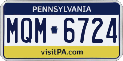 PA license plate MQM6724