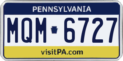 PA license plate MQM6727