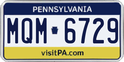 PA license plate MQM6729