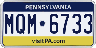 PA license plate MQM6733