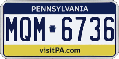 PA license plate MQM6736