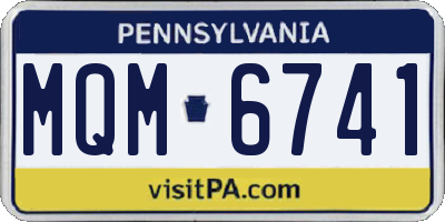 PA license plate MQM6741