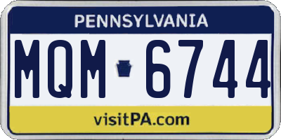 PA license plate MQM6744