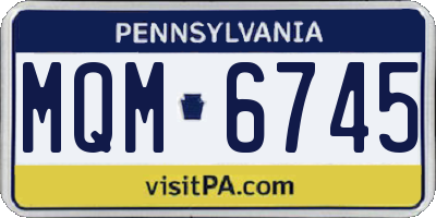 PA license plate MQM6745