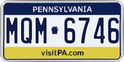 PA license plate MQM6746