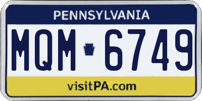 PA license plate MQM6749
