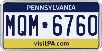 PA license plate MQM6760