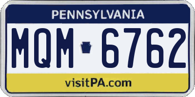 PA license plate MQM6762