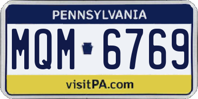 PA license plate MQM6769