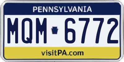 PA license plate MQM6772