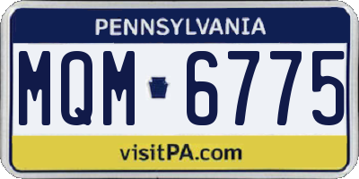 PA license plate MQM6775