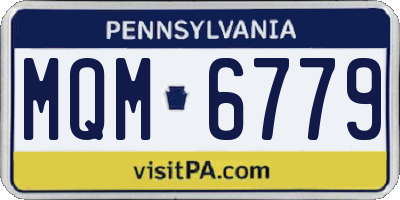 PA license plate MQM6779