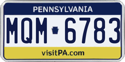 PA license plate MQM6783