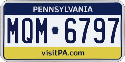 PA license plate MQM6797