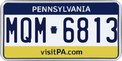 PA license plate MQM6813