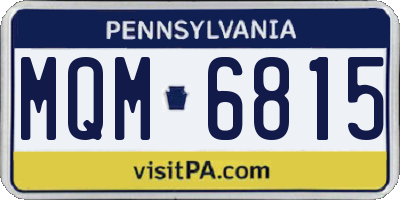 PA license plate MQM6815