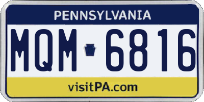 PA license plate MQM6816