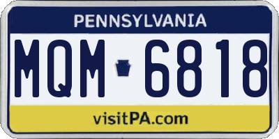 PA license plate MQM6818
