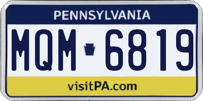 PA license plate MQM6819