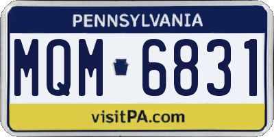 PA license plate MQM6831